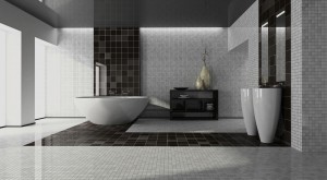 Interior of the modern bathroom 3D